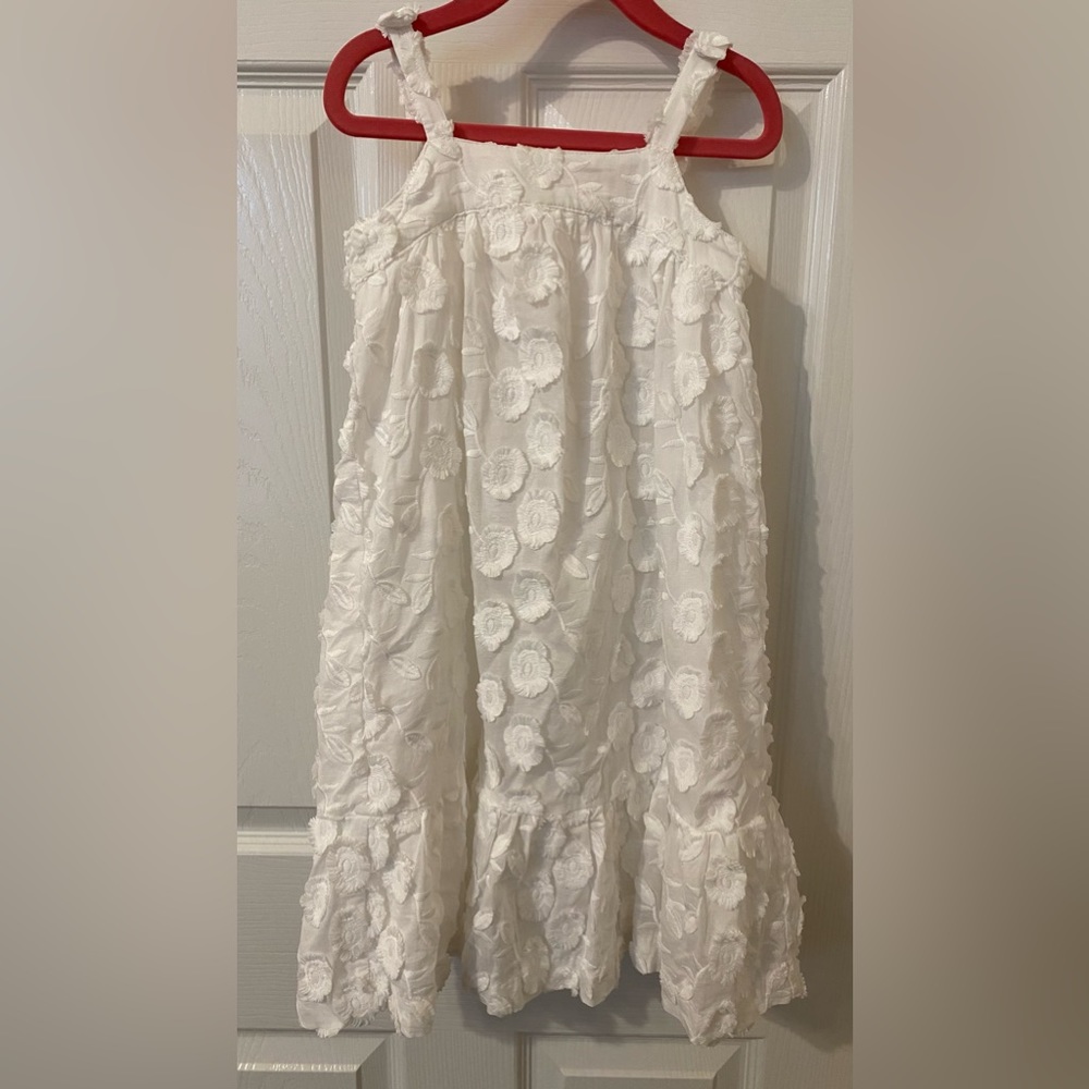 Janie and Jack white embroirdered summer dress size 4 EUC